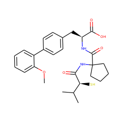 COc1ccccc1-c1ccc(C[C@H](NC(=O)C2(NC(=O)[C@@H](S)C(C)C)CCCC2)C(=O)O)cc1 ZINC000027202016