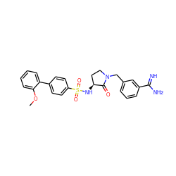 COc1ccccc1-c1ccc(S(=O)(=O)N[C@H]2CCN(Cc3cccc(C(=N)N)c3)C2=O)cc1 ZINC000013800263