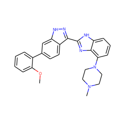 COc1ccccc1-c1ccc2c(-c3nc4c(N5CCN(C)CC5)cccc4[nH]3)n[nH]c2c1 ZINC000040406206