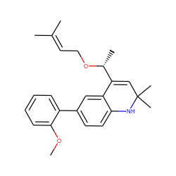 COc1ccccc1-c1ccc2c(c1)C([C@@H](C)OCC=C(C)C)=CC(C)(C)N2 ZINC000014968800