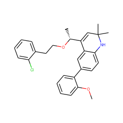 COc1ccccc1-c1ccc2c(c1)C([C@@H](C)OCCc1ccccc1Cl)=CC(C)(C)N2 ZINC000014968838