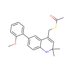 COc1ccccc1-c1ccc2c(c1)C(CSC(C)=O)=CC(C)(C)N2 ZINC000014968682