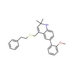 COc1ccccc1-c1ccc2c(c1)C(CSCCc1ccccc1)=CC(C)(C)N2 ZINC000014968674