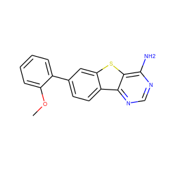 COc1ccccc1-c1ccc2c(c1)sc1c(N)ncnc12 ZINC000299833341