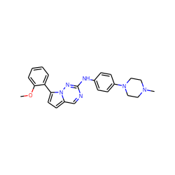 COc1ccccc1-c1ccc2cnc(Nc3ccc(N4CCN(C)CC4)cc3)nn12 ZINC000072178639