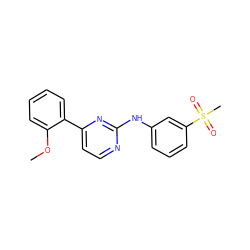 COc1ccccc1-c1ccnc(Nc2cccc(S(C)(=O)=O)c2)n1 ZINC000063540214