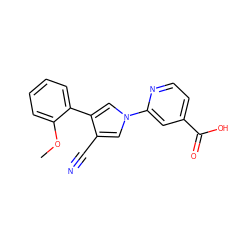 COc1ccccc1-c1cn(-c2cc(C(=O)O)ccn2)cc1C#N ZINC000200837523