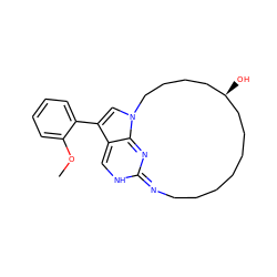 COc1ccccc1-c1cn2c3c1=CNC(=NCCCCCCC[C@H](O)CCCC2)N=3 ZINC001772570042