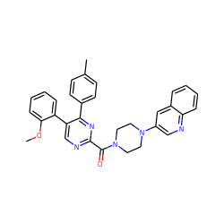 COc1ccccc1-c1cnc(C(=O)N2CCN(c3cnc4ccccc4c3)CC2)nc1-c1ccc(C)cc1 ZINC000071316816