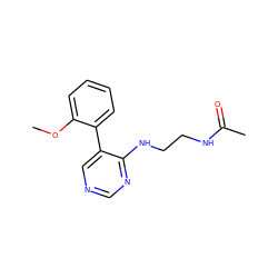 COc1ccccc1-c1cncnc1NCCNC(C)=O ZINC000004265635