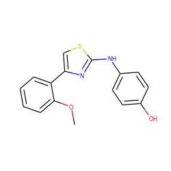 COc1ccccc1-c1csc(Nc2ccc(O)cc2)n1 ZINC000036242028