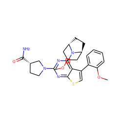 COc1ccccc1-c1csc2nc(N3CC[C@H](C(N)=O)C3)nc(N3[C@H]4CC[C@H]3CC(OC)C4)c12 ZINC000146381522