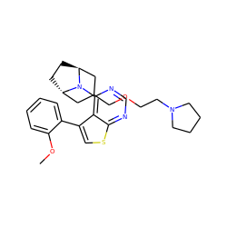 COc1ccccc1-c1csc2ncnc(N3[C@H]4CC[C@H]3CC(COCCN3CCCC3)C4)c12 ZINC000146464242