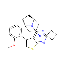 COc1ccccc1-c1csc2ncnc(N3[C@H]4CC[C@H]3CC(NC3CCC3)C4)c12 ZINC000146454291