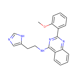 COc1ccccc1-c1nc(NCCc2cnc[nH]2)c2ccccc2n1 ZINC000004239399