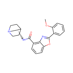 COc1ccccc1-c1nc2c(C(=O)N[C@@H]3CN4CCC3CC4)cccc2o1 ZINC000035900717