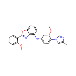 COc1ccccc1-c1nc2c(Nc3ccc(-n4cnc(C)c4)c(OC)c3)cccc2o1 ZINC000095574481