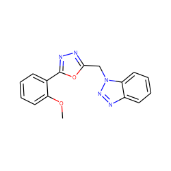 COc1ccccc1-c1nnc(Cn2nnc3ccccc32)o1 ZINC000653727912