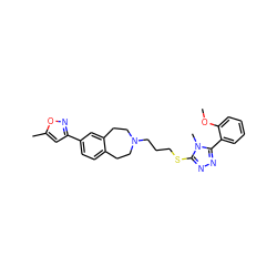 COc1ccccc1-c1nnc(SCCCN2CCc3ccc(-c4cc(C)on4)cc3CC2)n1C ZINC000028712495