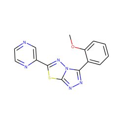 COc1ccccc1-c1nnc2sc(-c3cnccn3)nn12 ZINC000002202592