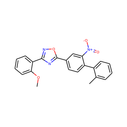 COc1ccccc1-c1noc(-c2ccc(-c3ccccc3C)c([N+](=O)[O-])c2)n1 ZINC000059240043