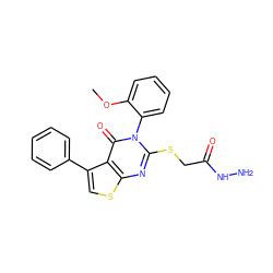 COc1ccccc1-n1c(SCC(=O)NN)nc2scc(-c3ccccc3)c2c1=O ZINC000028133959