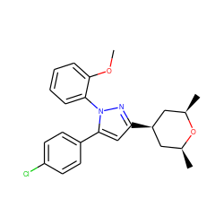 COc1ccccc1-n1nc([C@@H]2C[C@H](C)O[C@H](C)C2)cc1-c1ccc(Cl)cc1 ZINC000145425611