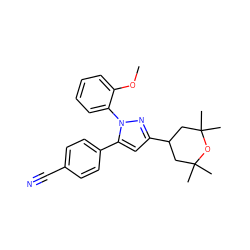 COc1ccccc1-n1nc(C2CC(C)(C)OC(C)(C)C2)cc1-c1ccc(C#N)cc1 ZINC000145142855