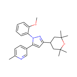 COc1ccccc1-n1nc(C2CC(C)(C)OC(C)(C)C2)cc1-c1ccc(C)nc1 ZINC000145505879