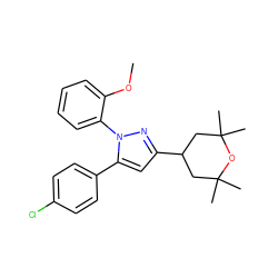 COc1ccccc1-n1nc(C2CC(C)(C)OC(C)(C)C2)cc1-c1ccc(Cl)cc1 ZINC000144800677