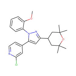 COc1ccccc1-n1nc(C2CC(C)(C)OC(C)(C)C2)cc1-c1ccnc(Cl)c1 ZINC000144981226