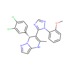 COc1ccccc1-n1ncnc1C1=C(C)Nc2ccnn2[C@@H]1c1ccc(Cl)c(Cl)c1 ZINC000101668762