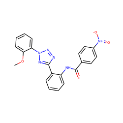 COc1ccccc1-n1nnc(-c2ccccc2NC(=O)c2ccc([N+](=O)[O-])cc2)n1 ZINC000299852941