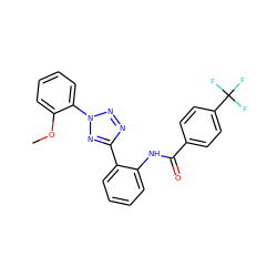 COc1ccccc1-n1nnc(-c2ccccc2NC(=O)c2ccc(C(F)(F)F)cc2)n1 ZINC000299852725