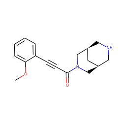 COc1ccccc1C#CC(=O)N1C[C@@H]2CNC[C@@H](C2)C1 ZINC000103257442