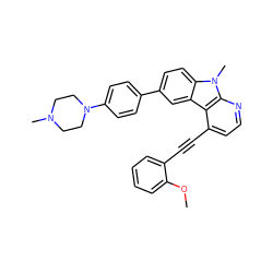 COc1ccccc1C#Cc1ccnc2c1c1cc(-c3ccc(N4CCN(C)CC4)cc3)ccc1n2C ZINC000147255379