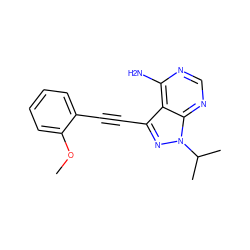 COc1ccccc1C#Cc1nn(C(C)C)c2ncnc(N)c12 ZINC000653773225