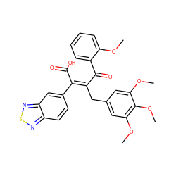 COc1ccccc1C(=O)/C(Cc1cc(OC)c(OC)c(OC)c1)=C(\C(=O)O)c1ccc2nsnc2c1 ZINC000029468756