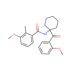 COc1ccccc1C(=O)C1(NC(=O)c2cccc(OC)c2C)CCCCC1 ZINC000013490027