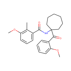 COc1ccccc1C(=O)C1(NC(=O)c2cccc(OC)c2C)CCCCCC1 ZINC000013490028