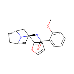 COc1ccccc1C(=O)N[C@H]1C[C@@H]2CC[C@H](C1)N2Cc1ccco1 ZINC000103236625