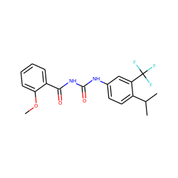 COc1ccccc1C(=O)NC(=O)Nc1ccc(C(C)C)c(C(F)(F)F)c1 ZINC000084620019