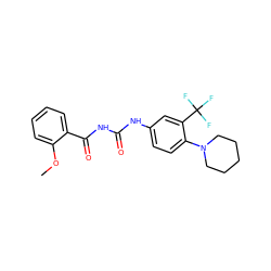 COc1ccccc1C(=O)NC(=O)Nc1ccc(N2CCCCC2)c(C(F)(F)F)c1 ZINC000084634533