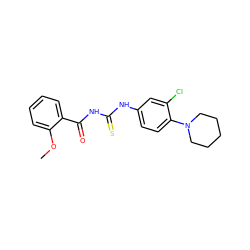 COc1ccccc1C(=O)NC(=S)Nc1ccc(N2CCCCC2)c(Cl)c1 ZINC000000669822