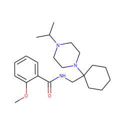 COc1ccccc1C(=O)NCC1(N2CCN(C(C)C)CC2)CCCCC1 ZINC000072178393