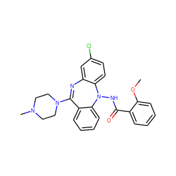 COc1ccccc1C(=O)NN1c2ccc(Cl)cc2N=C(N2CCN(C)CC2)c2ccccc21 ZINC000036089390