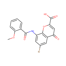 COc1ccccc1C(=O)Nc1cc(Br)cc2c(=O)cc(C(=O)O)oc12 ZINC000096271886