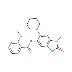 COc1ccccc1C(=O)Nc1cc2[nH]c(=O)n(C)c2cc1N1CCCCC1 ZINC000299823568