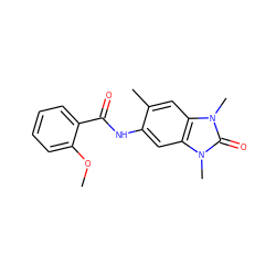 COc1ccccc1C(=O)Nc1cc2c(cc1C)n(C)c(=O)n2C ZINC000009607466