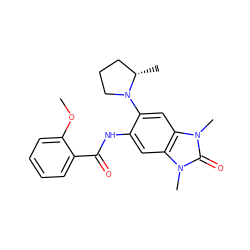 COc1ccccc1C(=O)Nc1cc2c(cc1N1CCC[C@@H]1C)n(C)c(=O)n2C ZINC000653823145